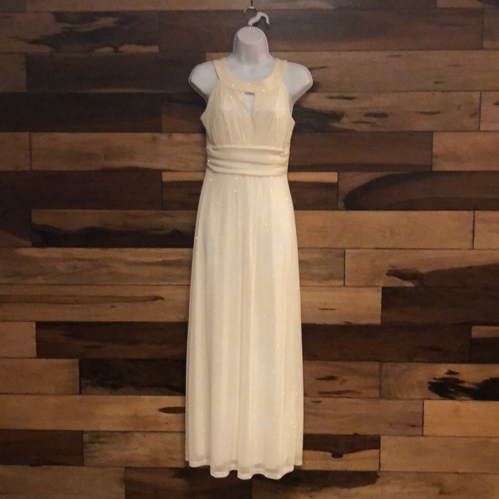 Beautiful off white Gown with gold glittering